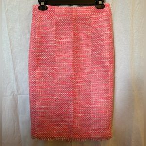 J. Crew Pink Tweed Pencil Skirt. Size 2